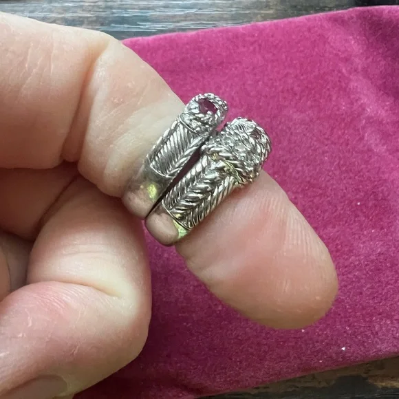 Judith Ripka Sterling stack Rings - Picture 3 of 4
